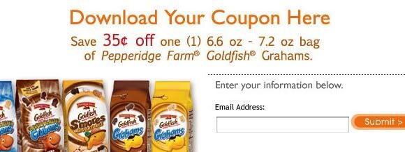 goldfish crackers coupons. $.35/1 Goldfish Cracker coupon