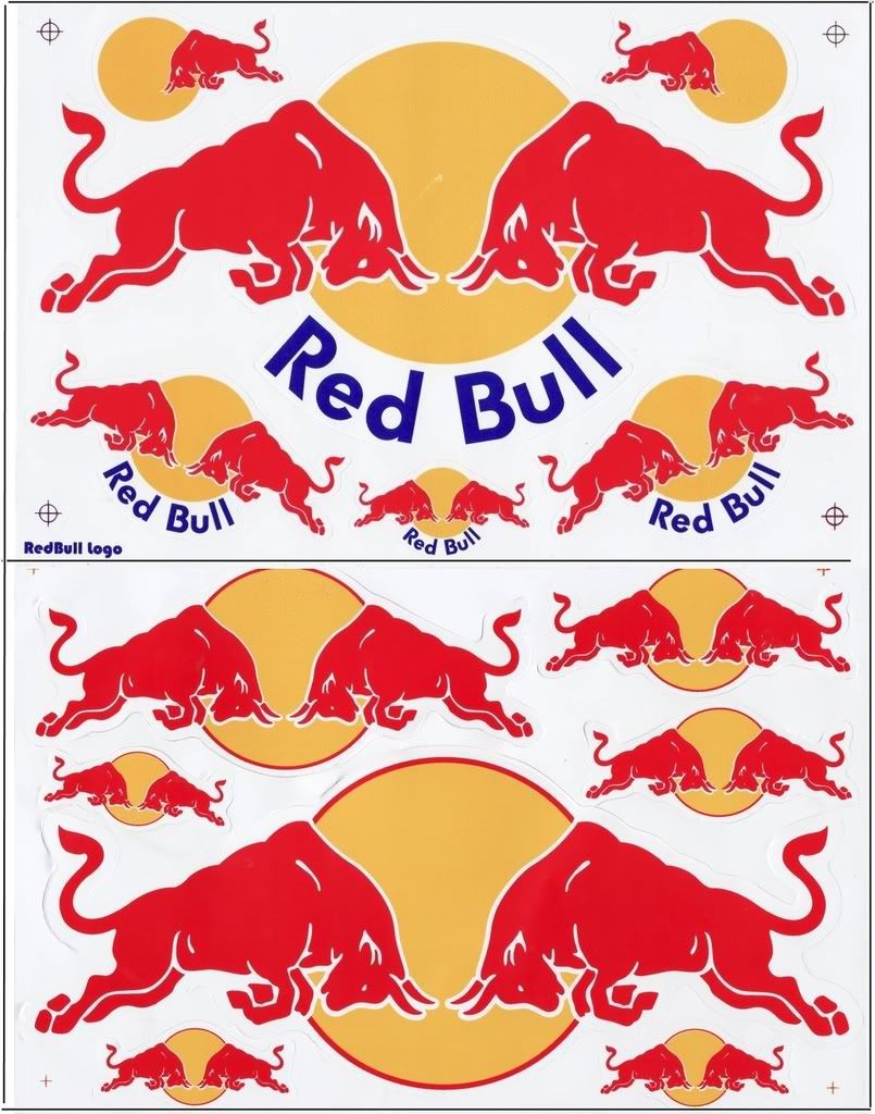 RED BULL Decal Vinyl sticker 2Sheets RedBull STICKER