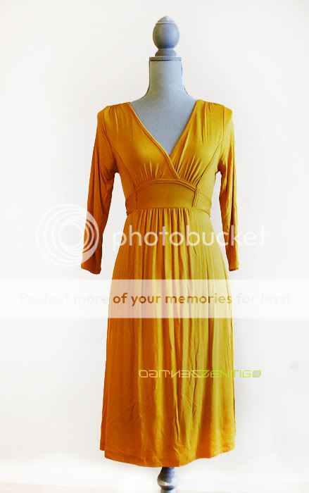 Canary Mustard Jersey Empire Dress S & Anthropologie Gift  