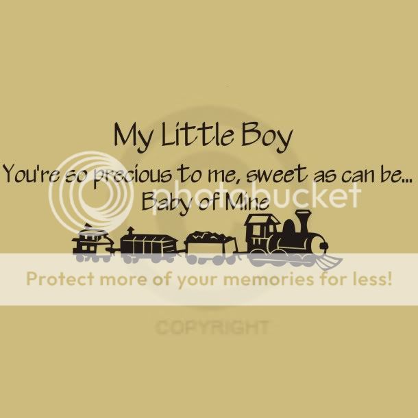 Little Boy Quote w Train Vinyl Wall Words Decal Quote  