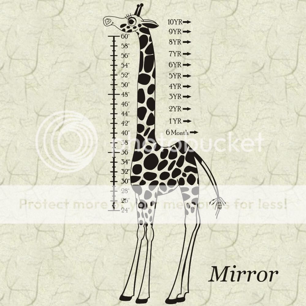 Giraffe Childs Growth Chart Vinyl Wall Sticker Decals  