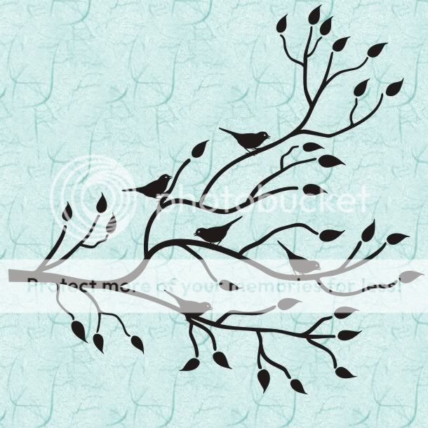 Spring Branches and Leaves With Birds Vinyl Wall Decal Home Decor 