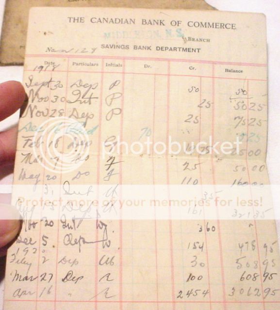 OLD Lot 1918 CANADIAN BANK COMMERCE Pass BOOK Ledger  