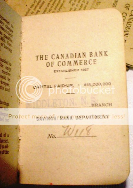 OLD Lot 1918 CANADIAN BANK COMMERCE Pass BOOK Ledger  